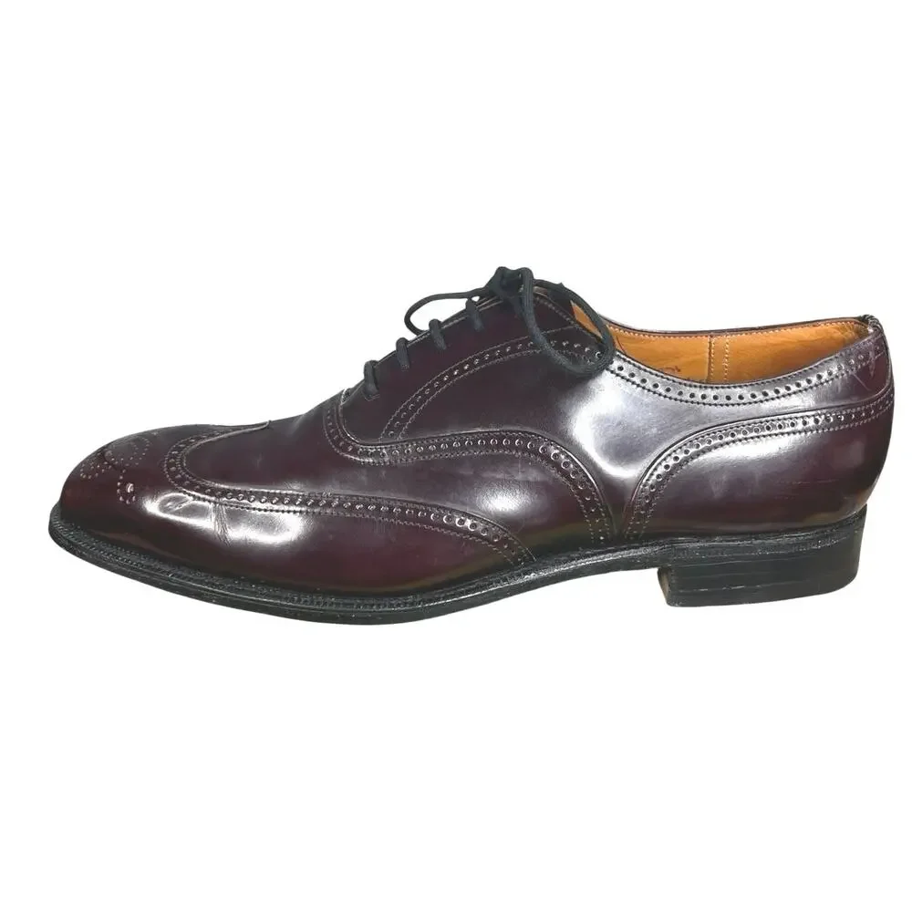 Church’s Burwood Custom Grade Wide Burgundy Brogue Oxfords  Size 7.5 E